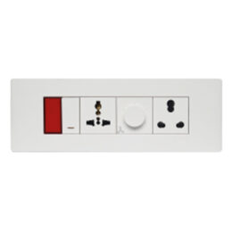 8ML PLATE 1 SWITCH & 2 SOCKET WITH FR - electraelectric.com